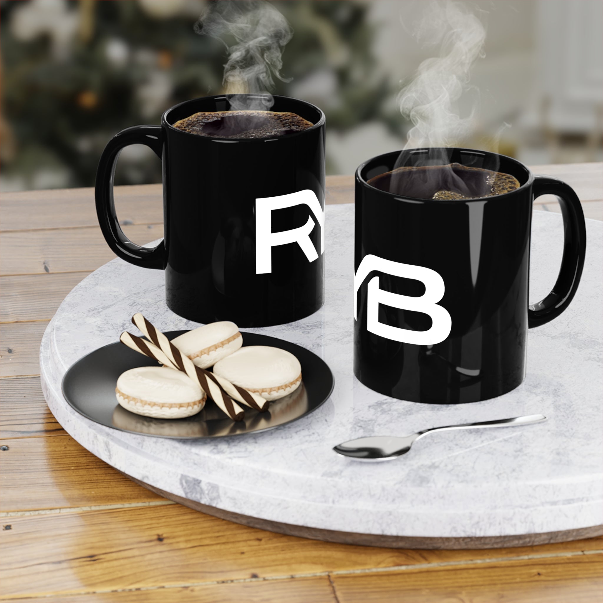 RYB Black Mug | Black Ceramic Coffee Mug, 11oz